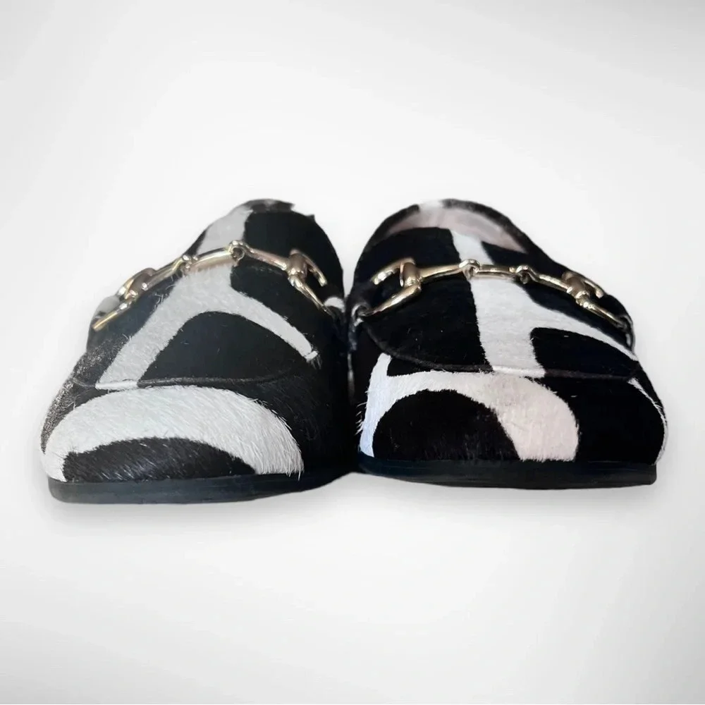 ALFANI Step N Flex Calf Hair Loafers With Brass Horse Bit Detail Size 6‎ | EUC